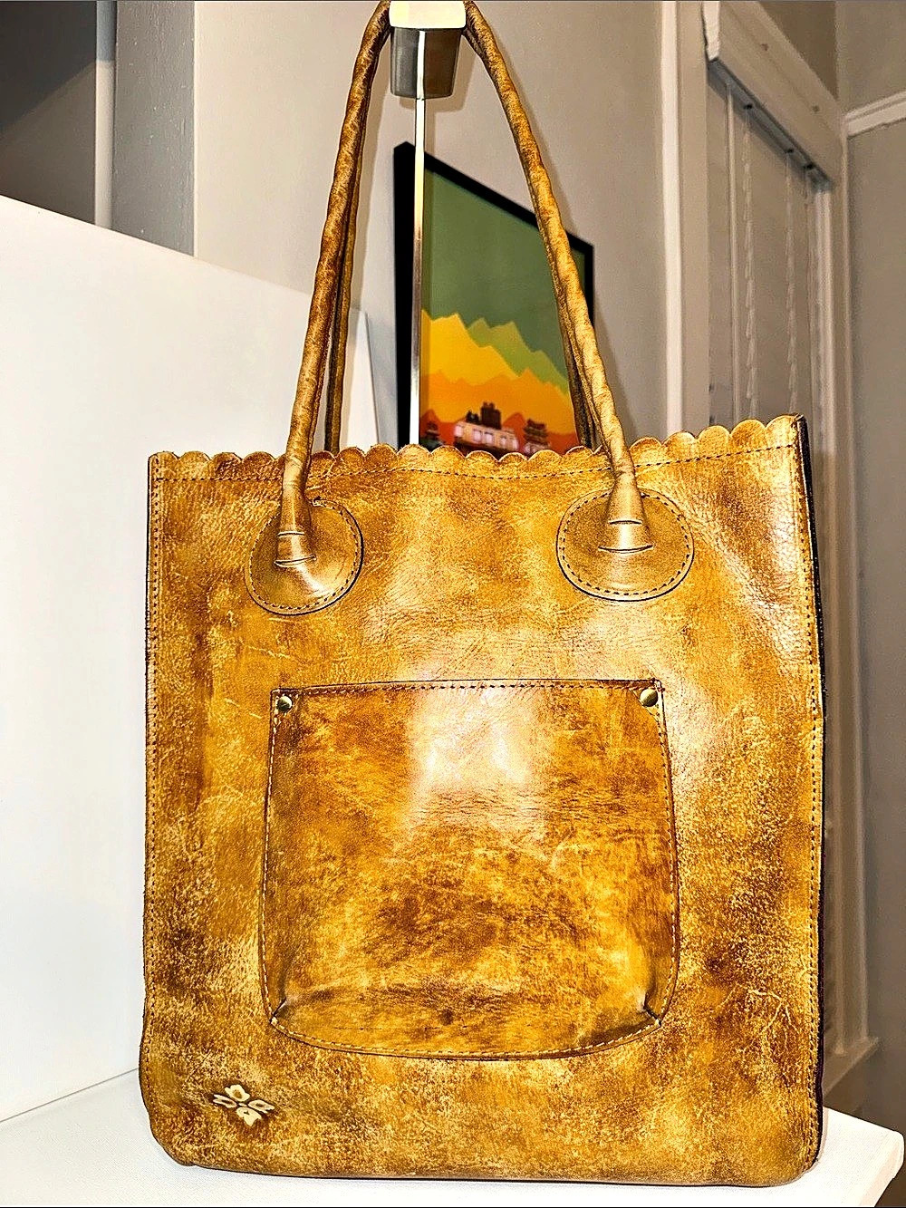 Patricia Nash Cavo Tooled Leather Tote Pink Suede - Picture 5 of 16